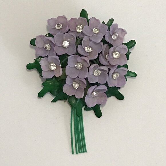 Lilac-Tinted Bouquet Brooch - Picture 1 of 4